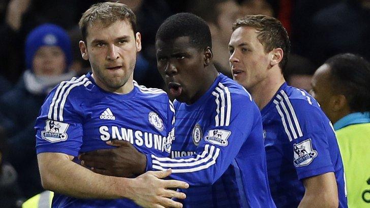 Branislav Ivanovic celebrates his winning goal for Chelsea