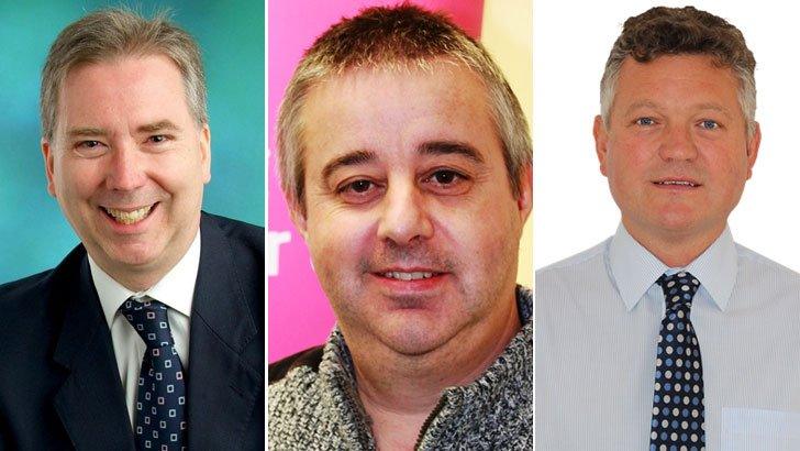 Left to right: Chris Whiteside; Steve Gibbons; Mike Starkie