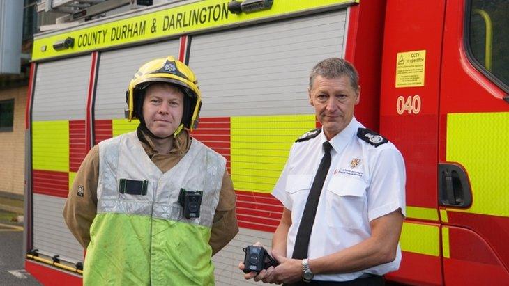 Firefighters holding bodycam