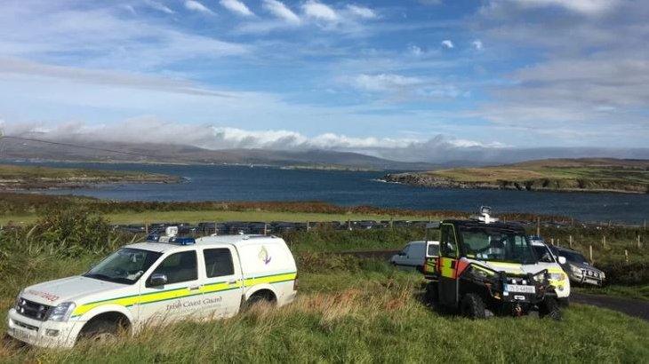 Irish Coast Guard vehicles at Dunmanus Bay