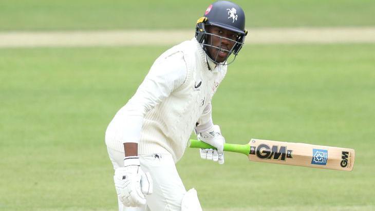 Kent captain Daniel Bell-Drummond looks for runs