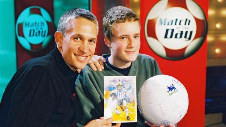 Nicko Depledge celebrated his 13th birthday when he came to interview Gary Lineker on the Match of the Day set 