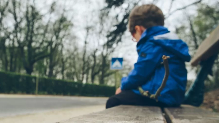 Boy on a bench