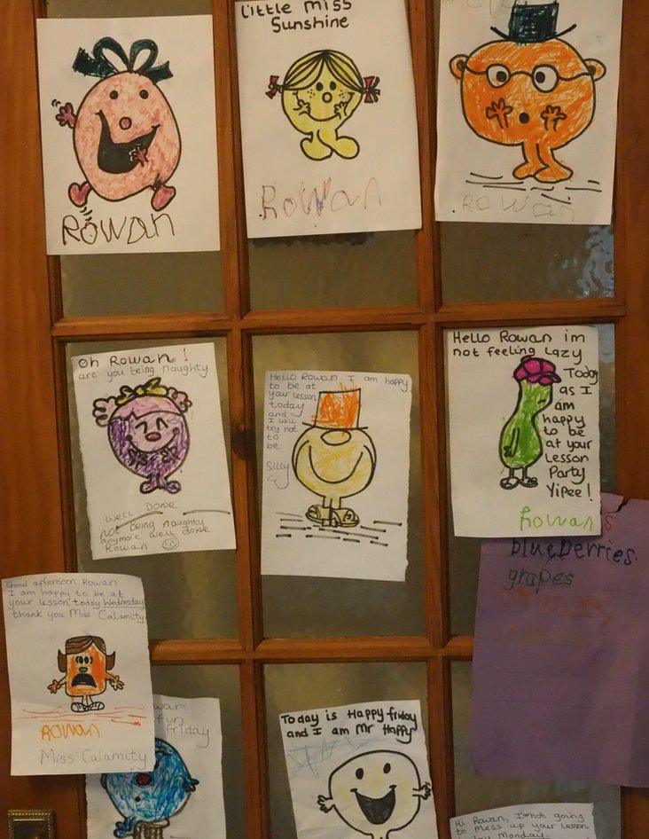 Pictures of Rowan's Mr Men friends