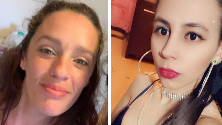 Sara Sofia Das Neves Pancas and Sara Isabel Jordao Ribeiro are pictured. Ms Pancas appears with brown curly hair. She is smiling. Ms Ribeiro is taking a selfie photo. She is wearing lipstick and large silver hooped earrings.