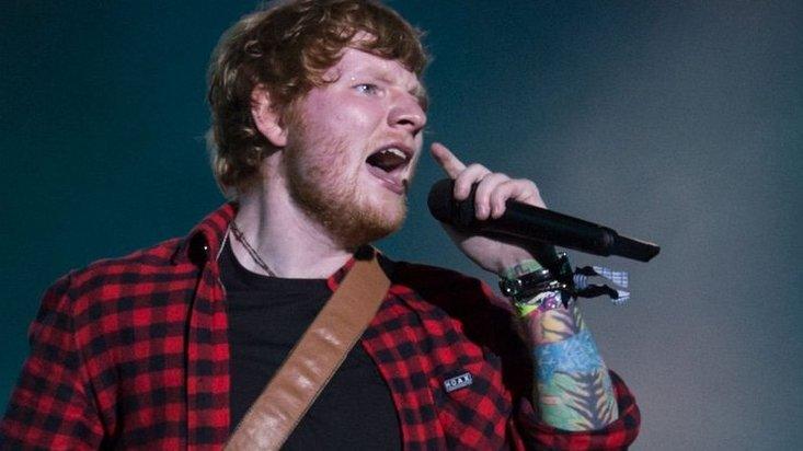 Ed Sheeran performs at Glastonbury