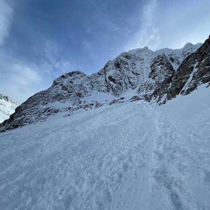 Avalanche debris in Lochaber