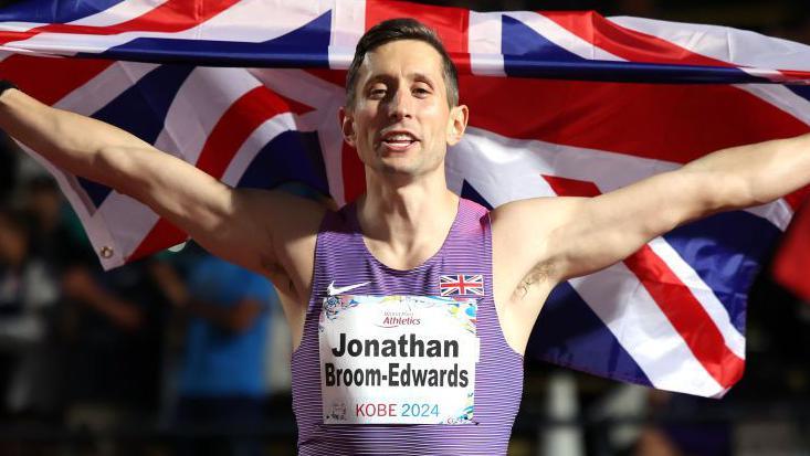 Jonathan Broom-Edwards celebrates his World Championship win