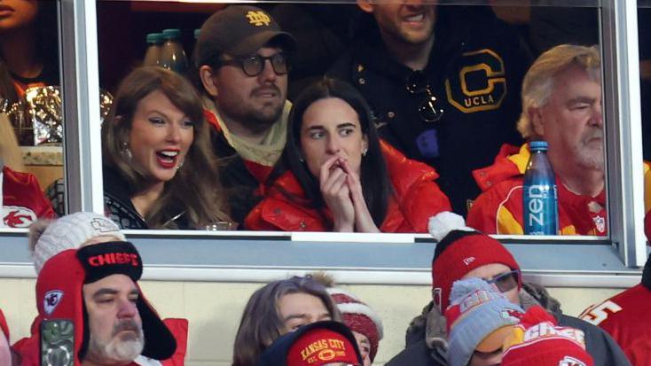 Taylor Swift and Caitlin Clark watch the Kansas City Chiefs beat the Houston Texans