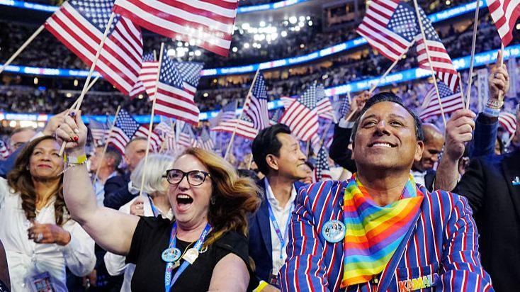 Image of supporters at the DNC