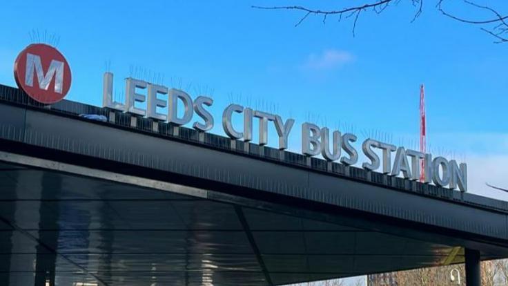 Leeds City Bus Station sign.
