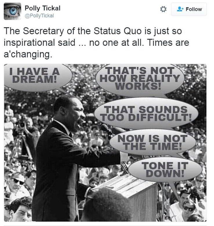 Meme wondering what would have happened if Martin Luther King had decided to "tone it down"