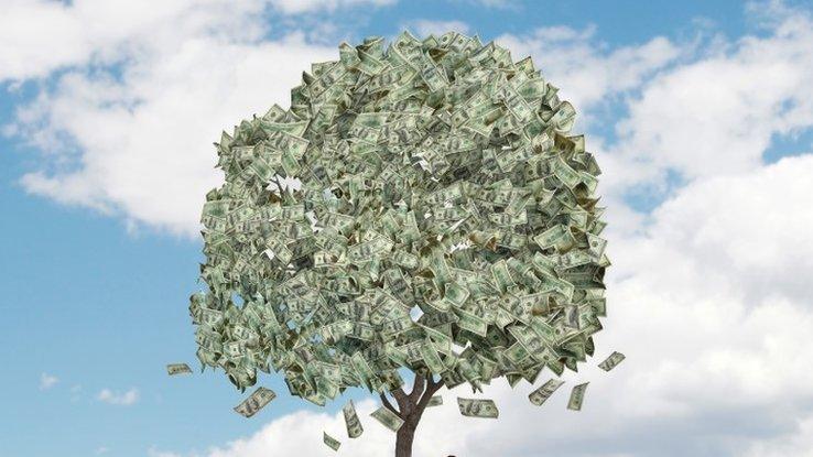 An illustration depicting a money tree