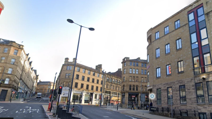 The junction at Godwin Street and Sunbridge Road in Bradford 