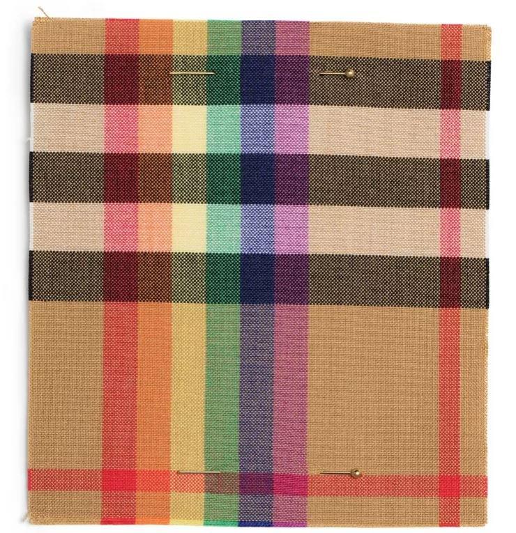 The rainbow check is a twist of Burberry's famous print