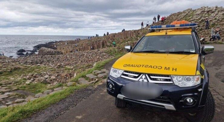 Coleraine coastguard vehicle at Giants Causeway