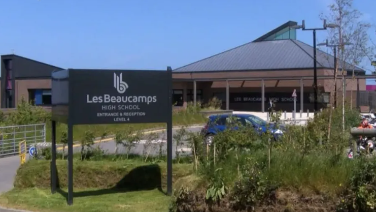 Close up of Les Beaucamps High School