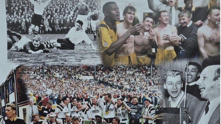 A wall at Vale Park celebrating the club's past triumphs 