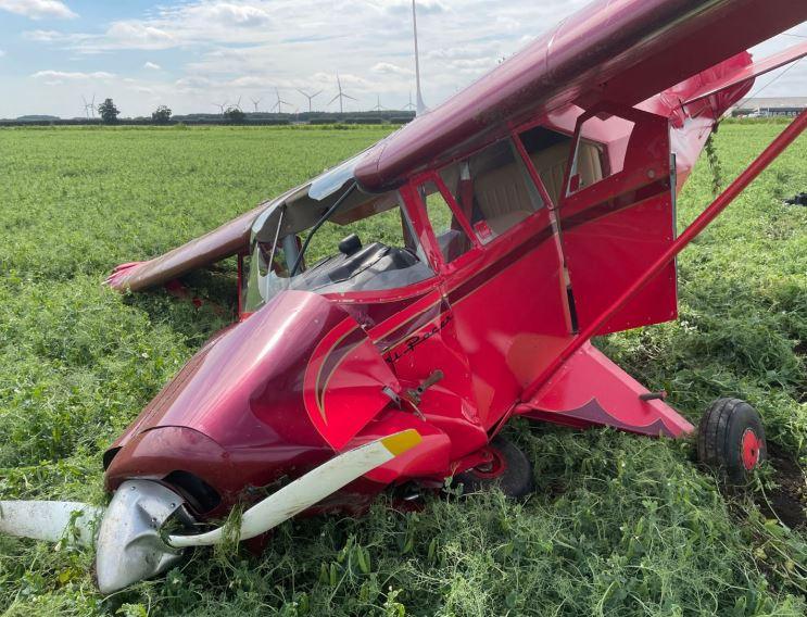 The damaged plane