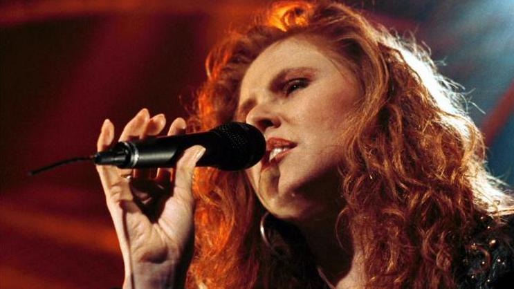 Picture shows Carol Decker of TPau performing Only the Lonely on Top of the Pops.