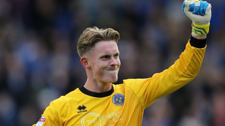Dean Henderson playing for Shrewsbury