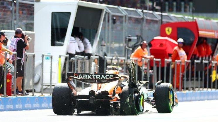 Lando Norris' damaged car