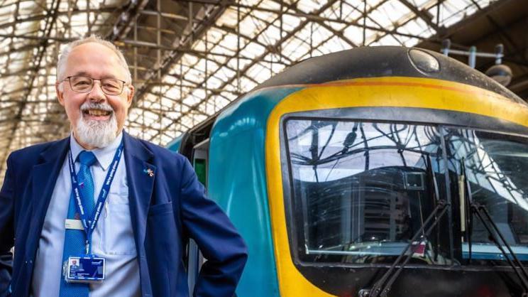 Don Coffey on his last day as a train driver