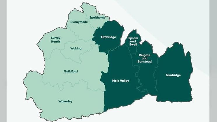 A map showing the areas the two authorities would cover.