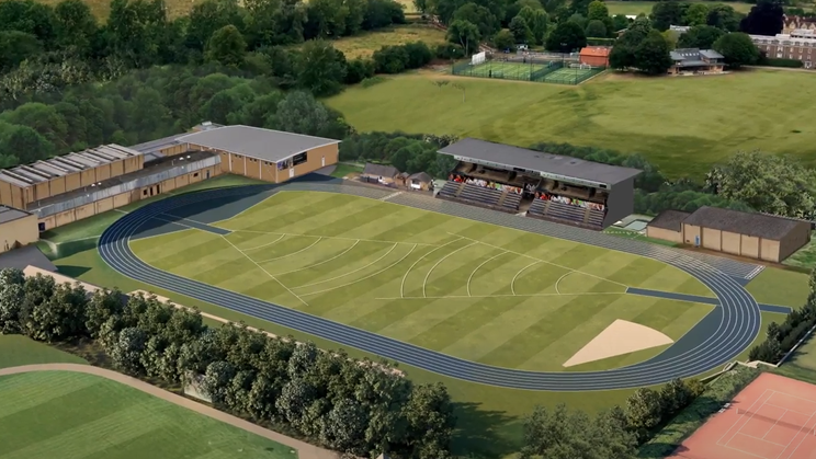 A CGI image of the new Oxford blue running track