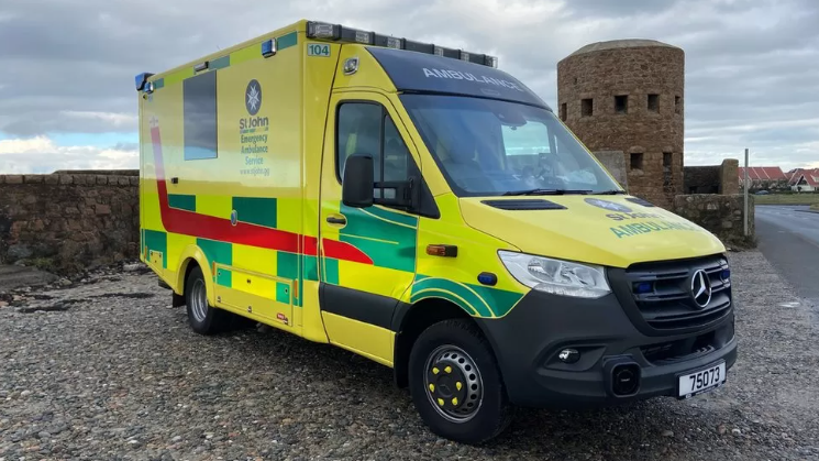 Guernsey ambulance by coast