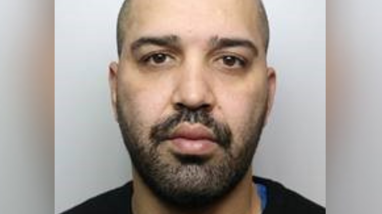 A mugshot of Mofrad on a grey background.