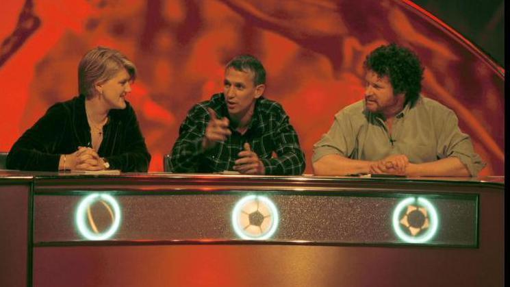 They Think Its All Over : Series 7 Show 3 - Picture shows (l-r) Clare Balding, Gary Lineker and Rory McGrath. Balding and Lee Mack guest on this weeks show