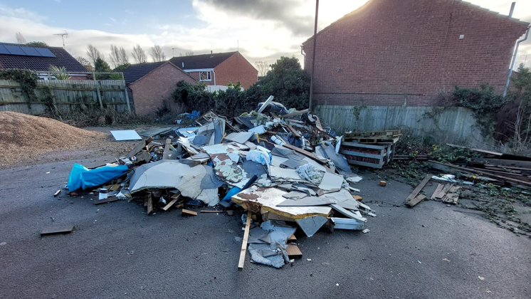 Waste dumped at the site