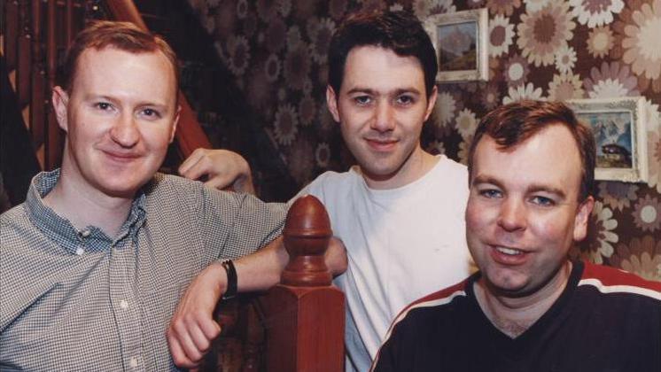 Mark Gatiss with Steve Pemberton and Reece Shearsmith in 1999