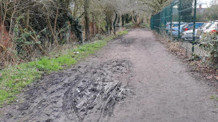 The path before resurfacing work started