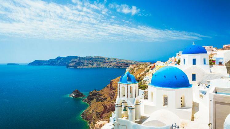 Santorini in the sunshine.