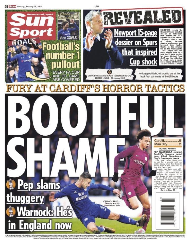 Monday's Sun back page