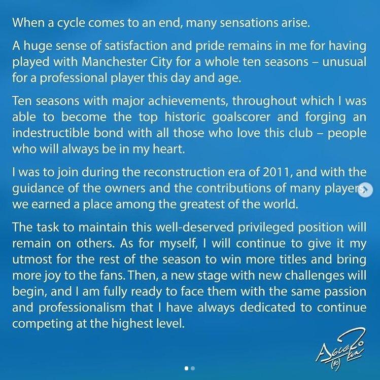 Aguero message.