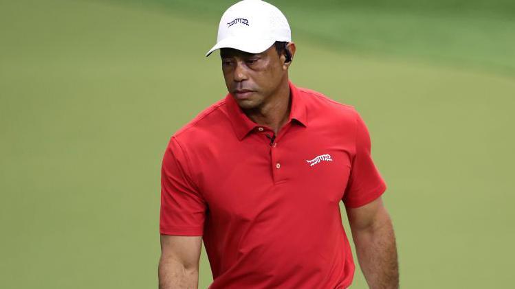 Tiger Woods during a recent Tomorrow's Golf League (TGL) event