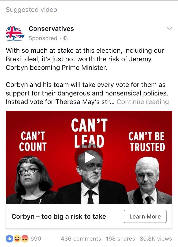 Post states: "With so much at stake this election, including our Brexit deal, it's just not worth the risk of Jeremy Corbyn becoming Prime Minister.