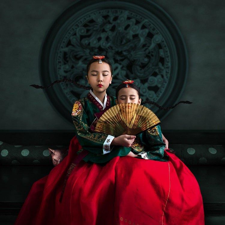 two sisters sitting together