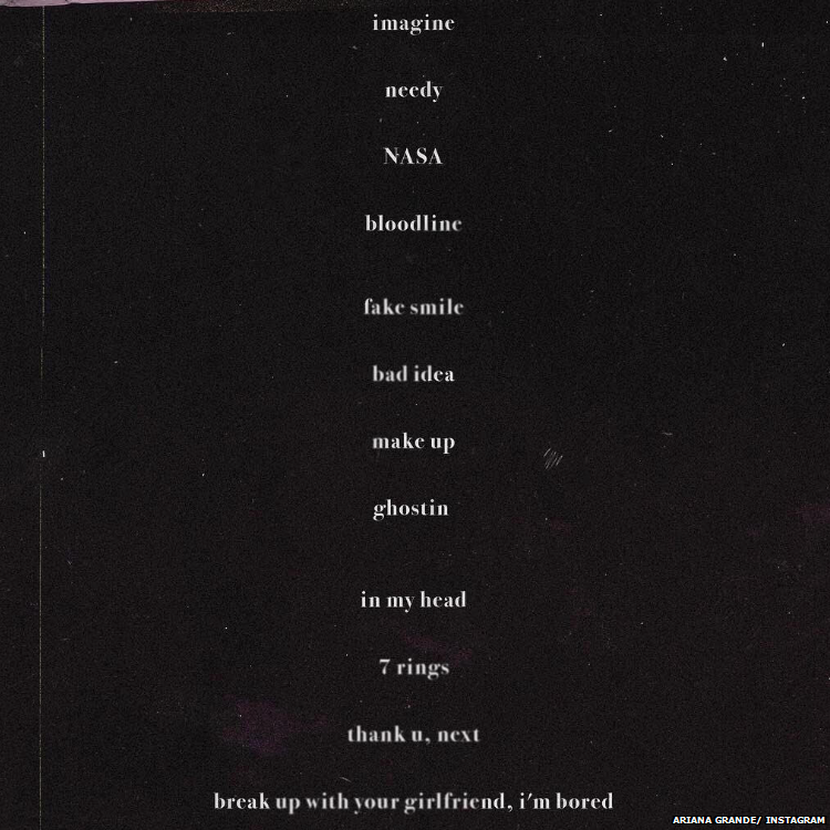 Ariana track list