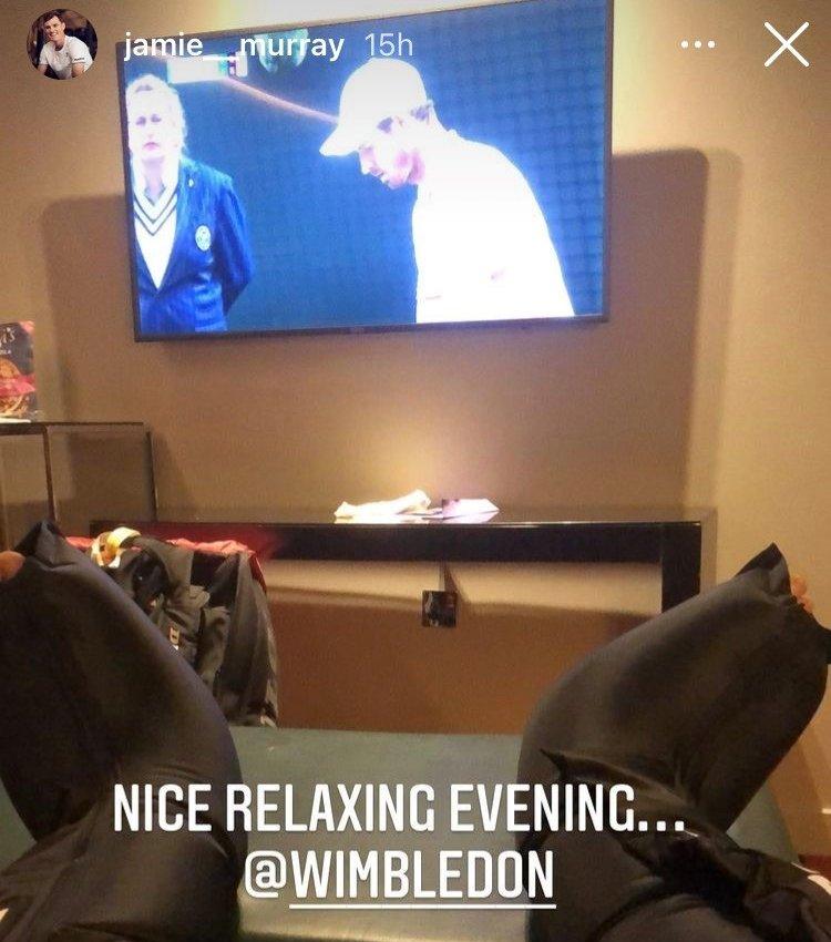 Jamir Murray's Instagram story of him watching his brother Andy