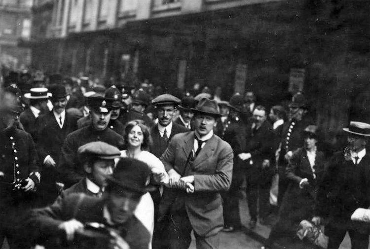 Unknown photographer, Annie Kenney (an Oldham cotton mill worker), arrested in London, April 1913