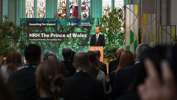 Prince William speaking at a climate event 