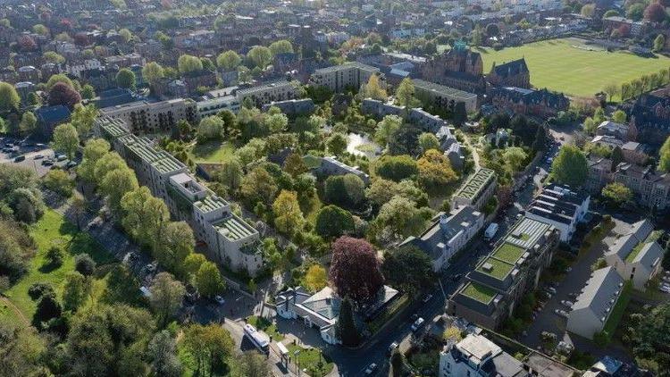 An aerial view of the Bristol Zoo Gardens site