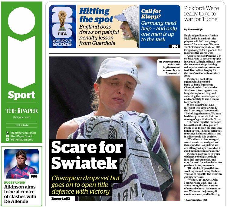 The i Paper back page