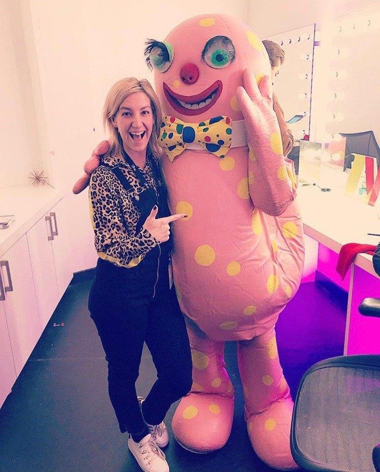 Gyda Mr Blobby!