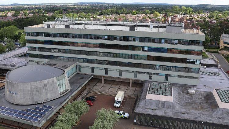 View of Shirehall, Shrewsbury, from the Column outside