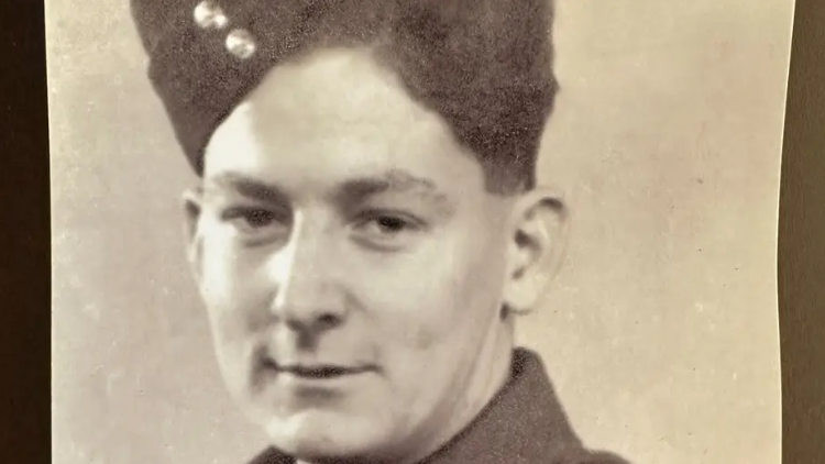 An old black and white photograph of a young man who served in the Royal Air Force in the 1940s.